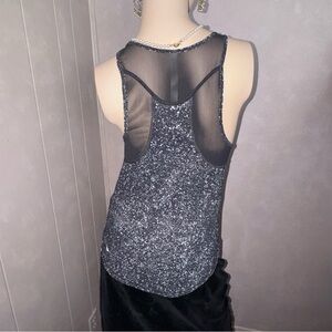 Lululemon Sculpt Tank II  black and white splatter mesh print size 2